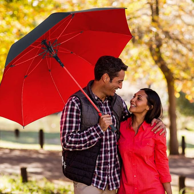 Golf Umbrella XL 55 inch | Oversized Double Canopy UV Protection Automatic Open Double Canopy Sun Rain Windproof Waterproof