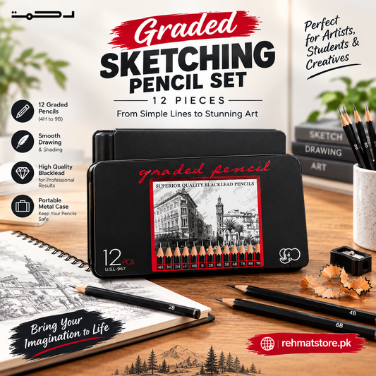 Graded Sketching Pencil Set (12 Pieces) | Uslon.