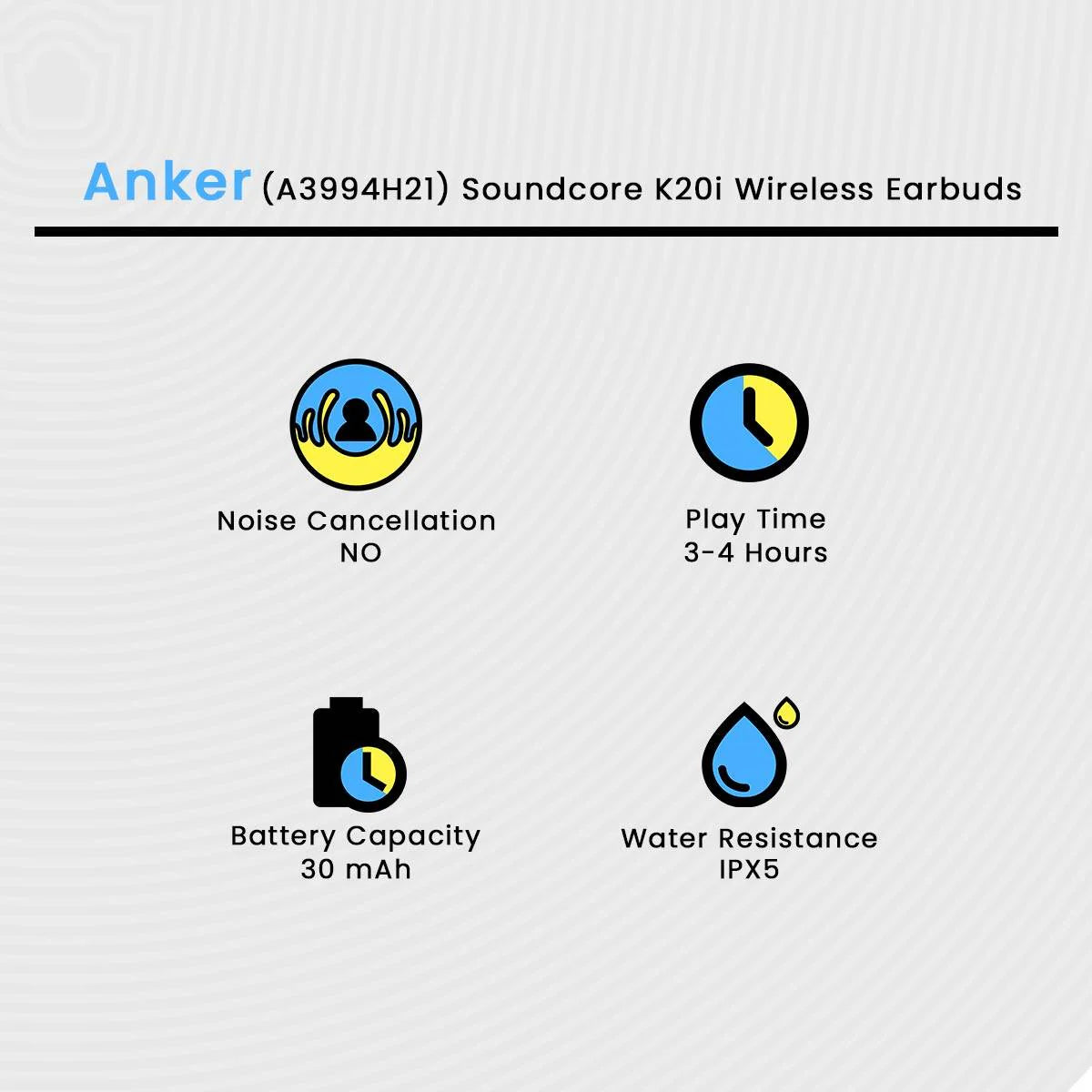 Anker soundcore K20i Bluetooth Earbuds | BT v5.3 | White