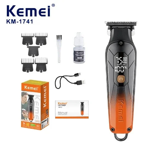 Kemei Rechargeable Hair Clipper | 4 Limit Combs (1.5, 3, 4.5, 6mm) | KM-1741