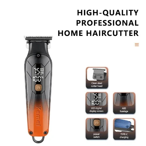 Kemei Rechargeable Hair Clipper | 4 Limit Combs (1.5, 3, 4.5, 6mm) | KM-1741