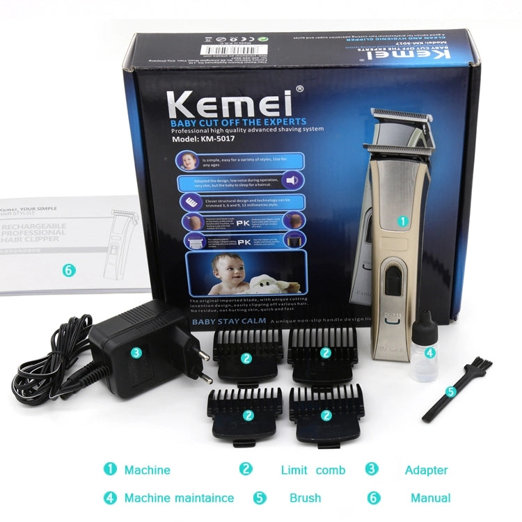 Kemei Rechargeable Hair Clipper | with 6, 9, 12mm Limit Comb | KM-519
