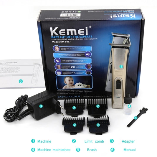 Kemei Rechargeable Hair Clipper | with 6, 9, 12mm Limit Comb | KM-519
