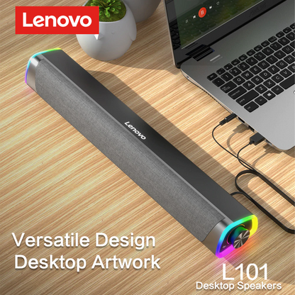 Lenovo SOUNDBAR 6W RGB Desktop Wired BT Speaker | 3Wx2 | L101