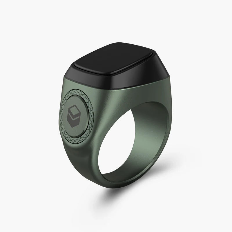 iQIBLA Smart Metal Zikr Ring M02 | 20mm in Graphite/Gold/Green