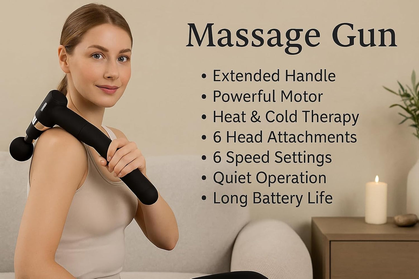 Heated + Cool Gel Gun Massager Type-C Rechargeable | XR666