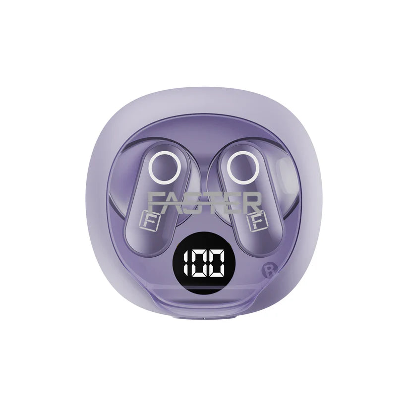 Faster Mystic Bluetooth Earbuds | BT v5.4 | Black/Purple | FBT-260