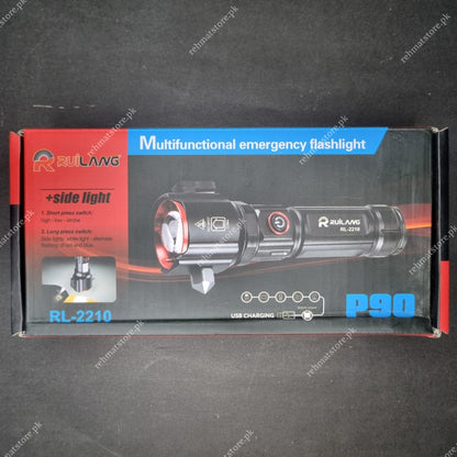 Heavy Duty Metal Zoom Torch Light / Flashlight | Type-C in + Powerbank | RuiLang RL-2210
