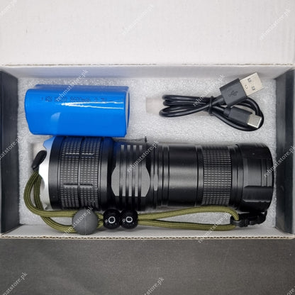 Heavy Duty Metal Zoom Torch Light / Flashlight | Type-C in + Powerbank | RuiLang RL-P801