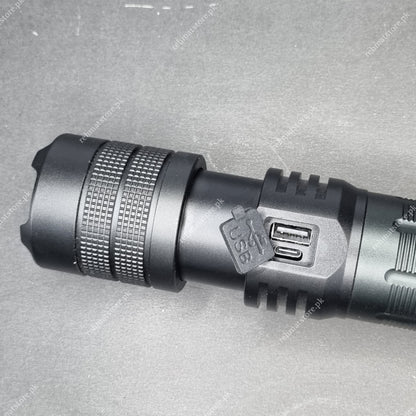 Heavy Duty Metal Zoom Torch Light / Flashlight | Type-C in + Powerbank | RuiLang RL-R2-TG