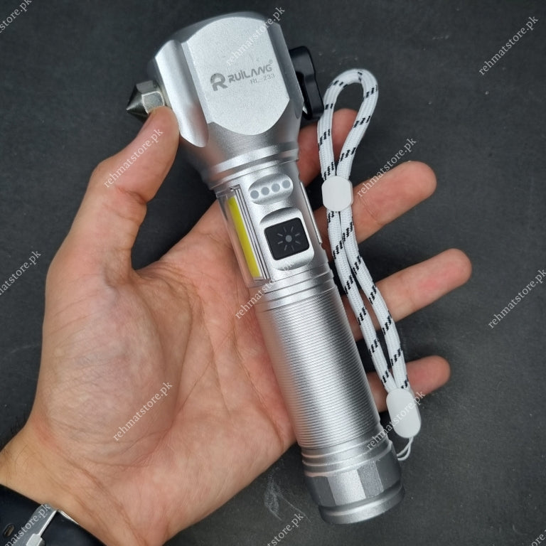 Heavy Duty Metal Zoom Torch Light / Flashlight | Type-C in + Powerbank | RuiLang RL-233