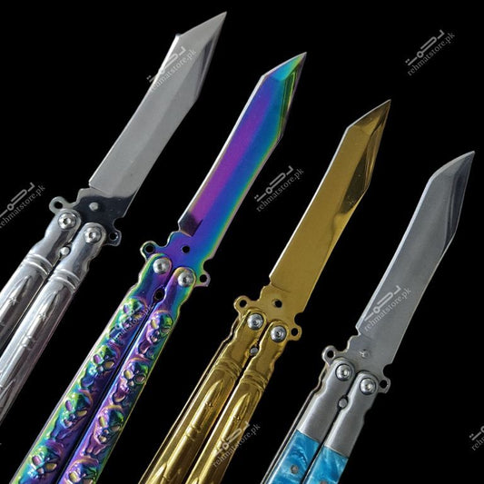 Butterfly Knife with pocket clip | 3.3/8.7" | 4 designs/colors