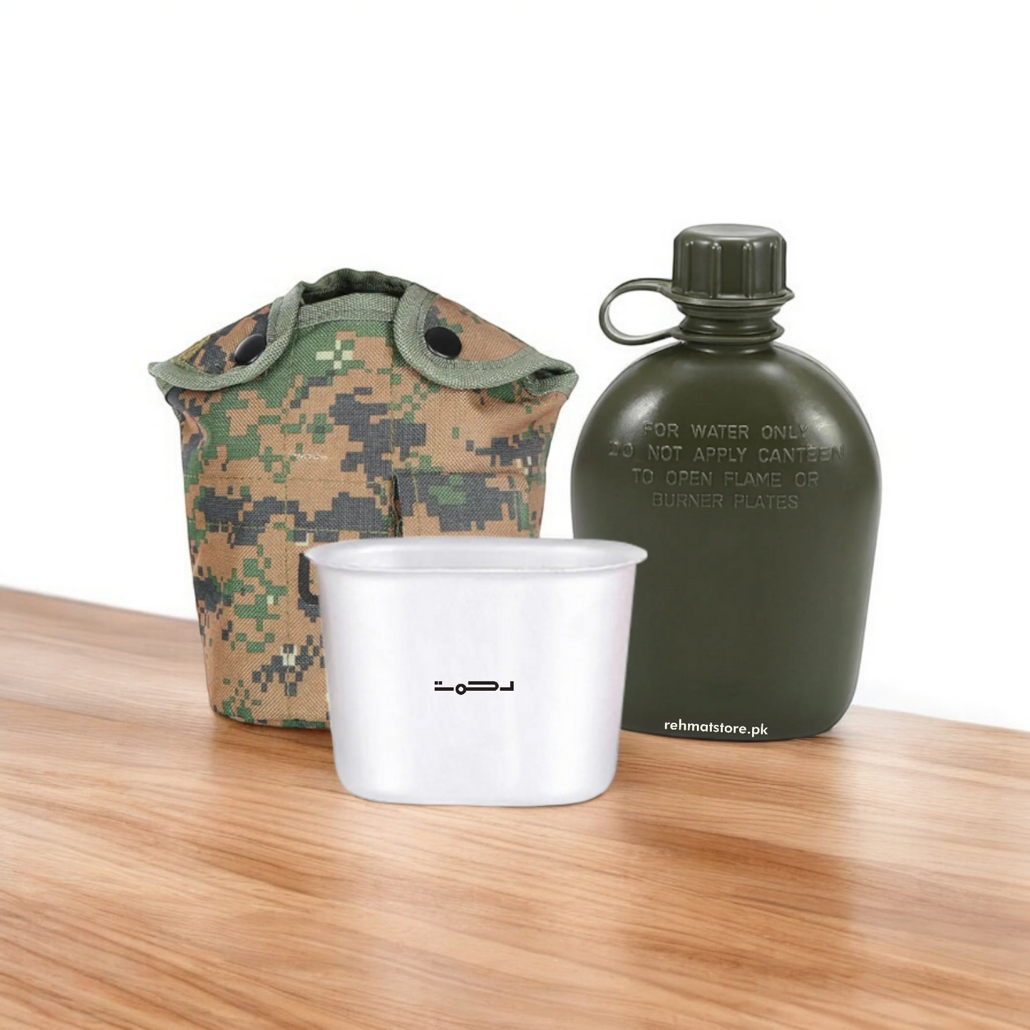 Outdoor Military Canteen Water Bottle with Cup