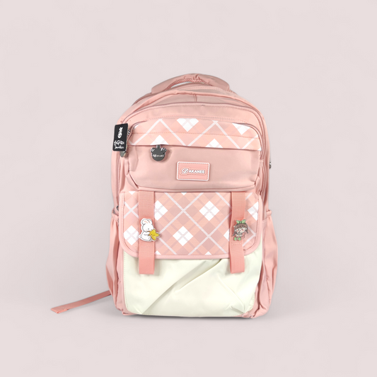 Aesthetic Diamond Design Backpacks | School College Bag | Strong Build | Imported