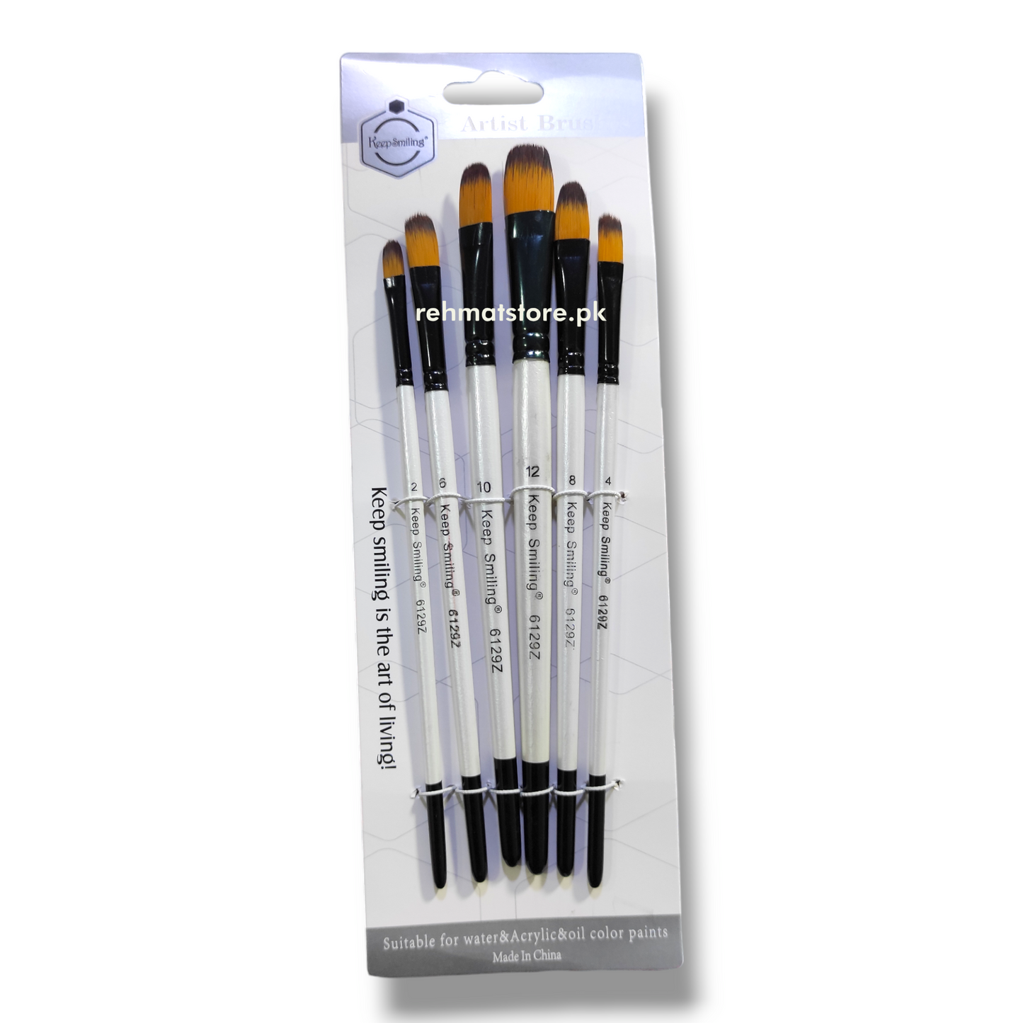 Paint Brush Slight Round Tip Set | 6 Brushes