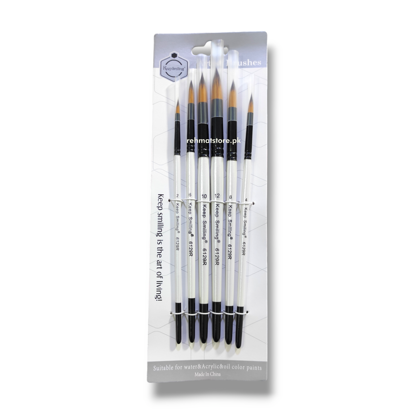 Paint Brush Round Tip Set | 6 Brushes