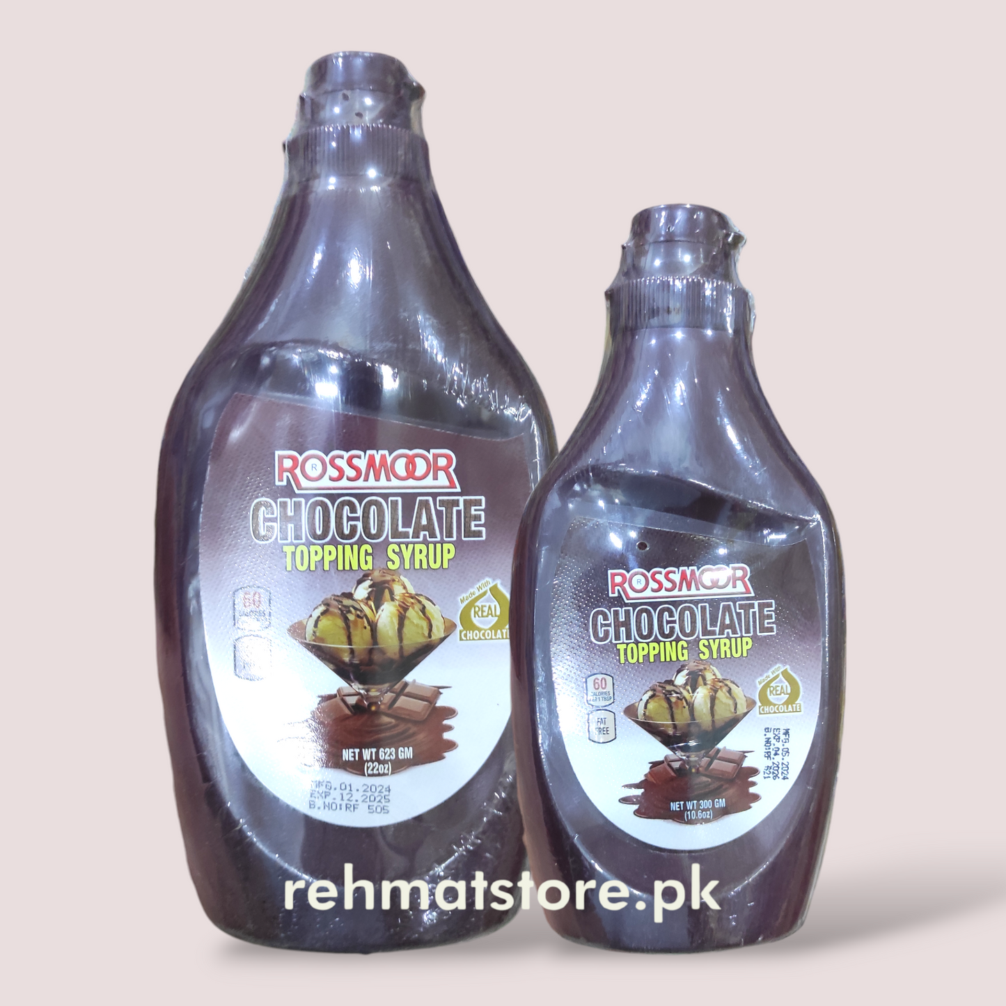 Rossmoor Chocolate Flavoured Topping | Ice Cream Syrup  | 2 Sizes