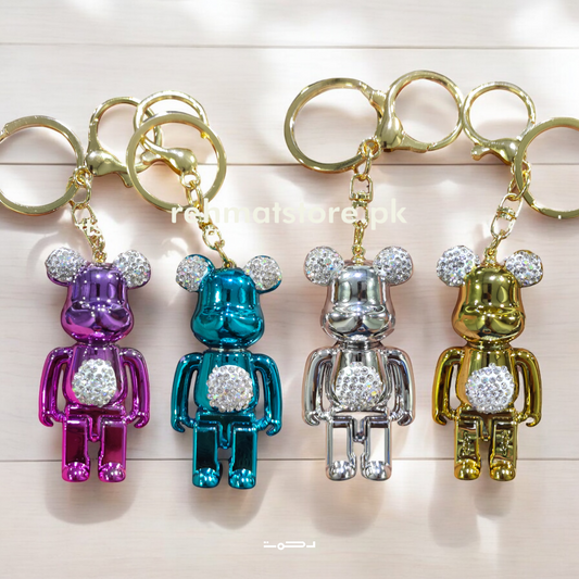 Bear Keychain | Ring and Carabineer | Random Color