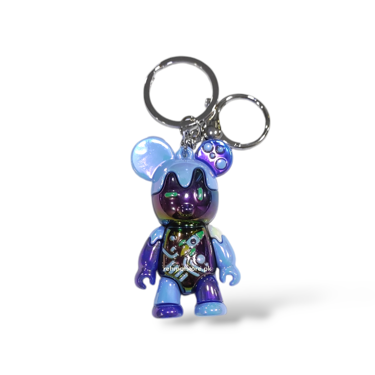 Robot Bear Keychain | Ring and Carabineer | Random Color