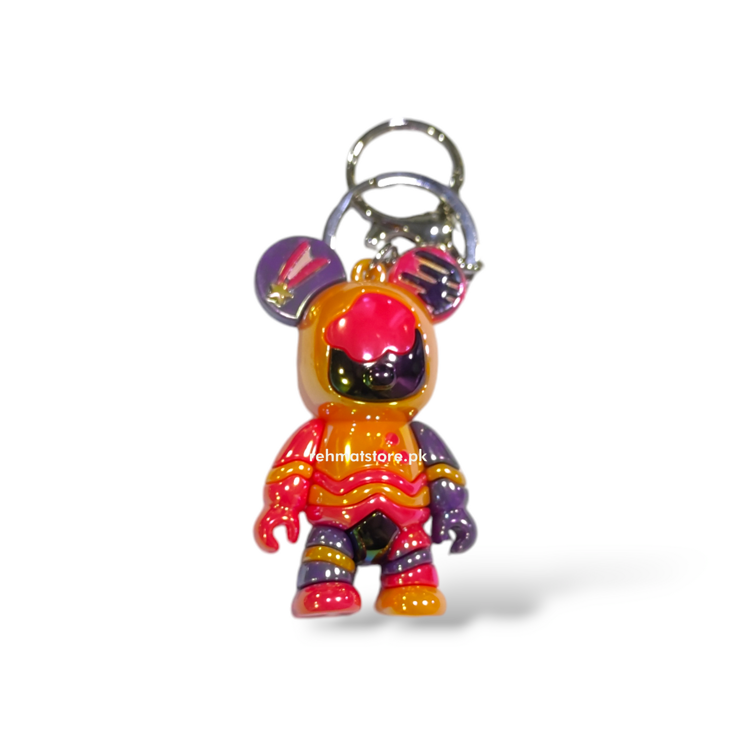 Robot Bear Keychain | Ring and Carabineer | Random Color