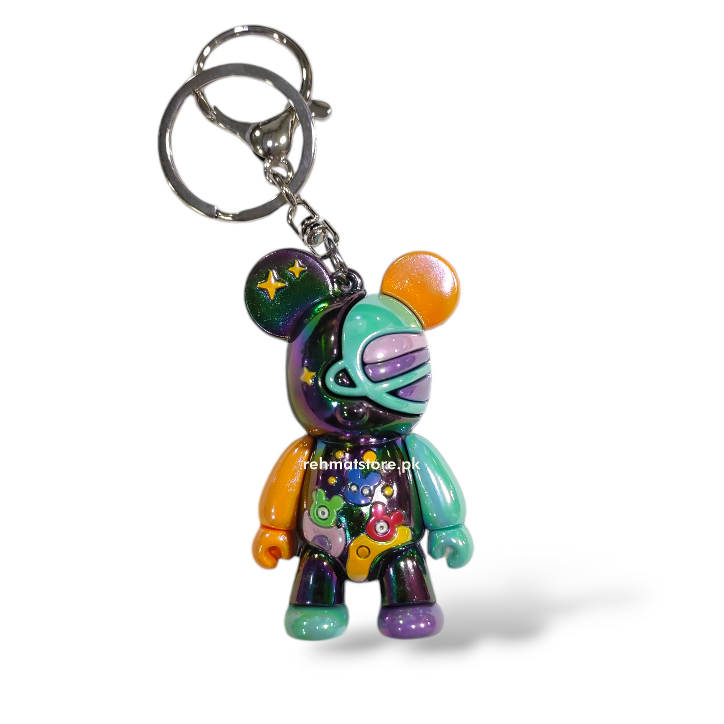 Robot Bear Keychain | Ring and Carabineer | Random Color