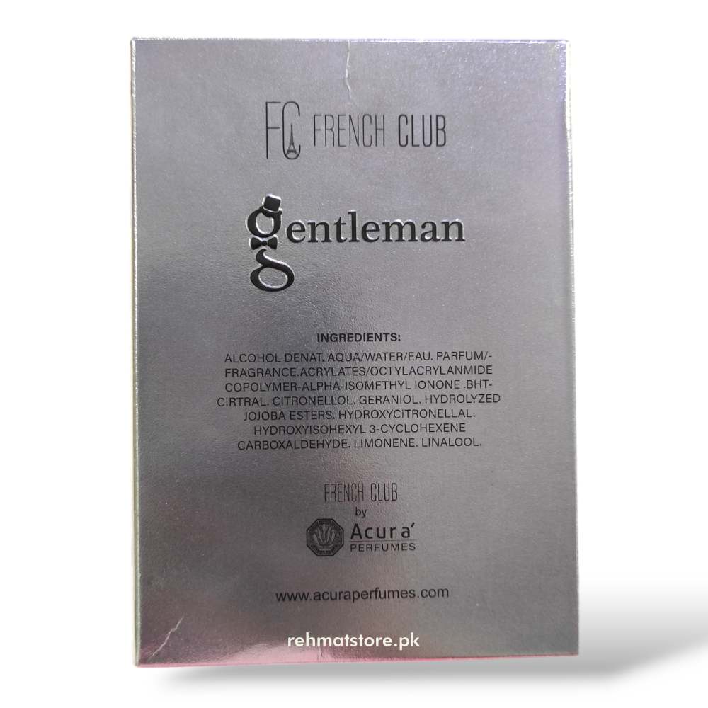 Gentleman 100ml Men's Perfume | French Club By Acura