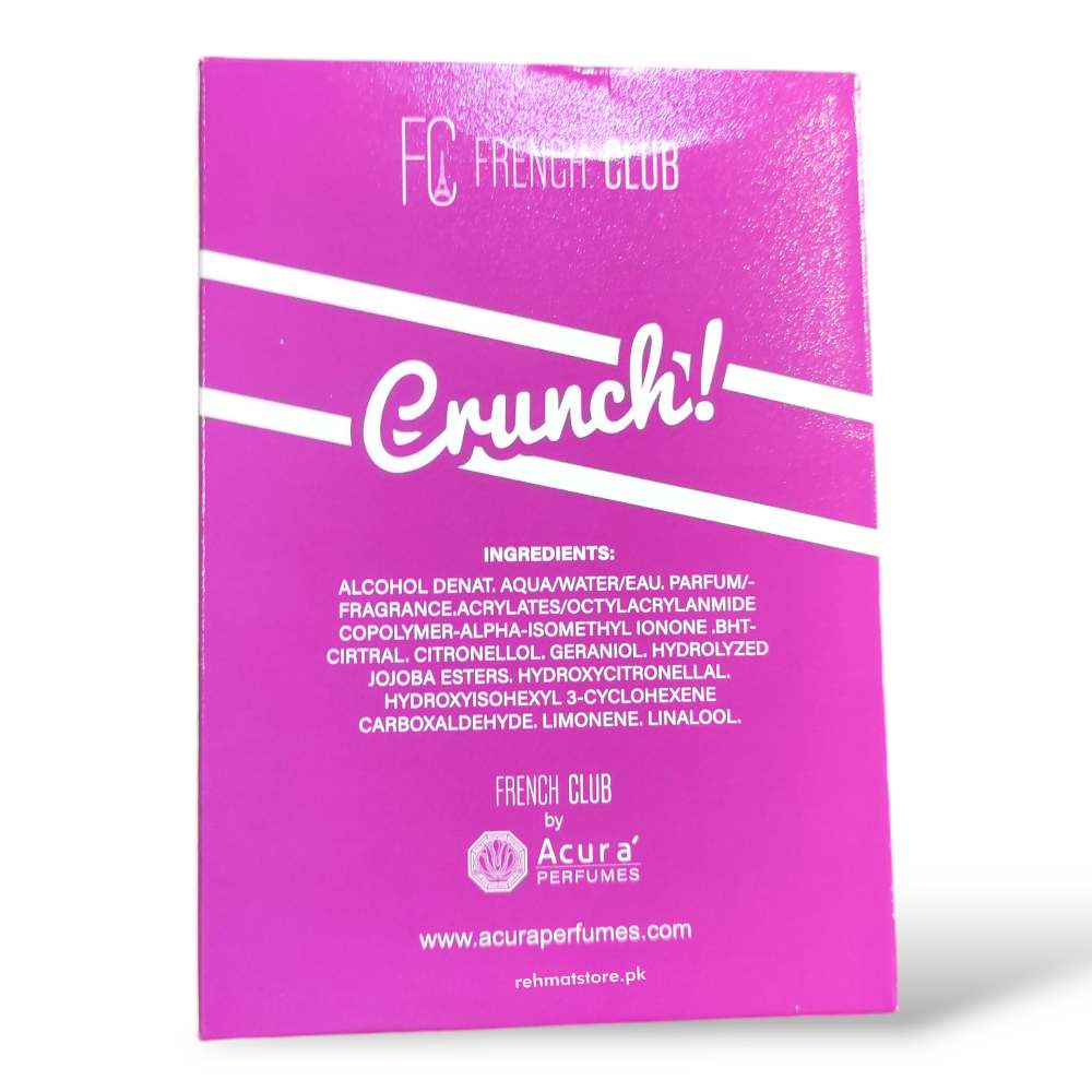 Crunch 100ml Women's Perfume | French Club By Acura