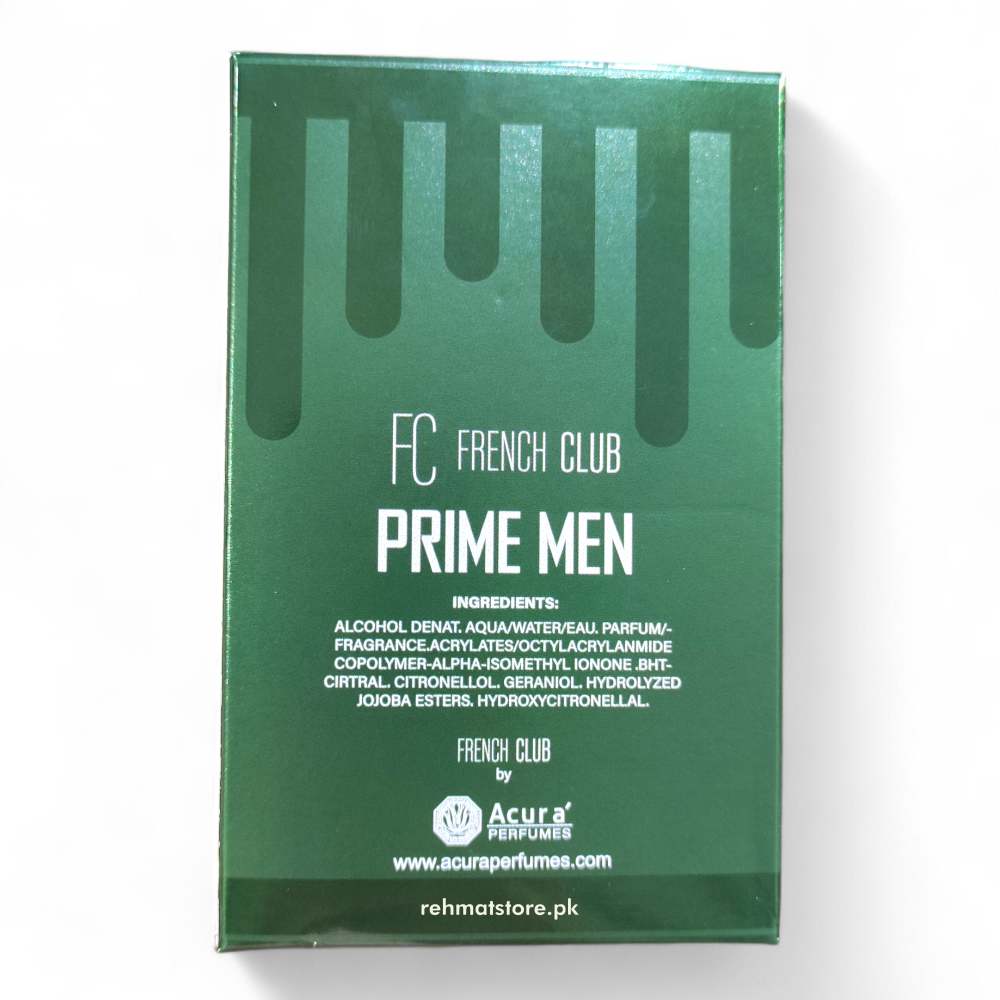 Prime Men 100ml Men's Perfume | French Club By Acura