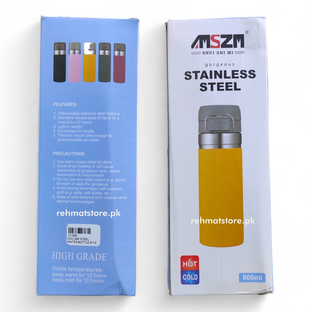 Imported Stainless Steel Water Bottle 800ml 6113 | SHUI ZHI MI