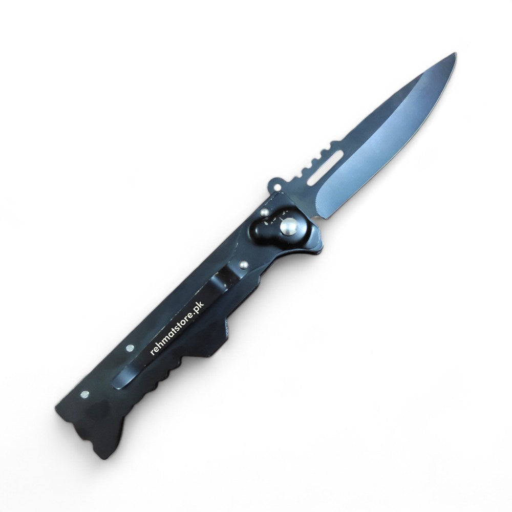 Stainless Steel Button Folding Knife | Printed | 3.5"/8.5"