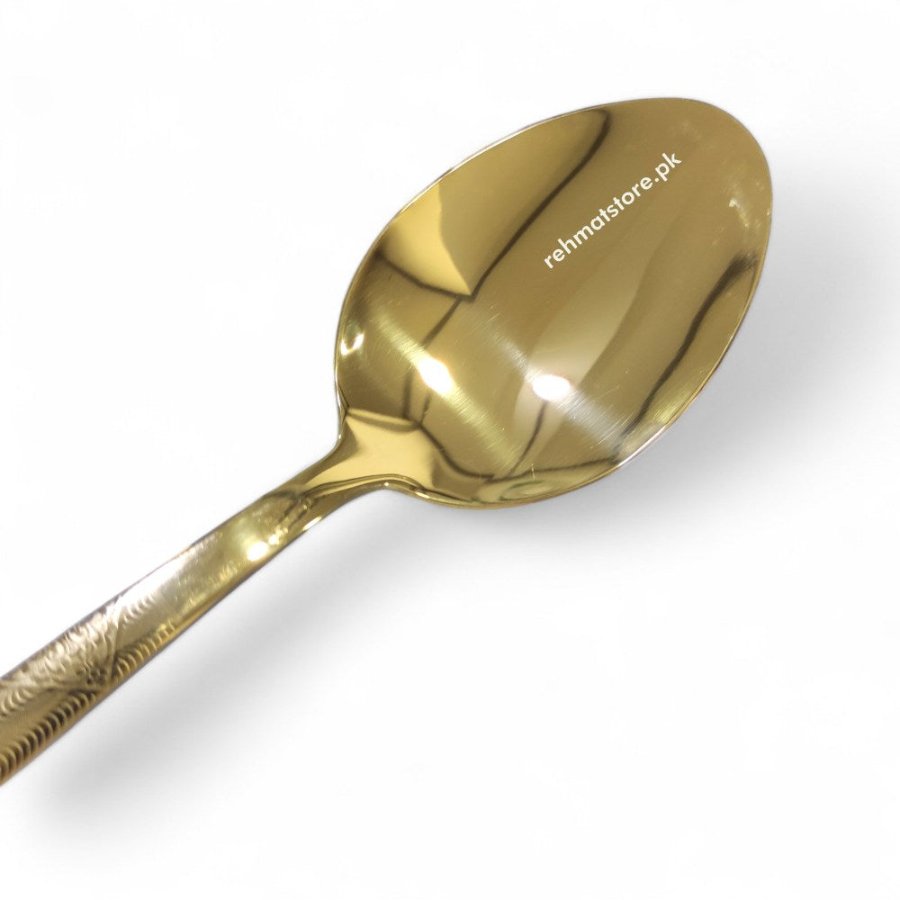 Stainless Steel Golden Spoons | 6 Pieces Set