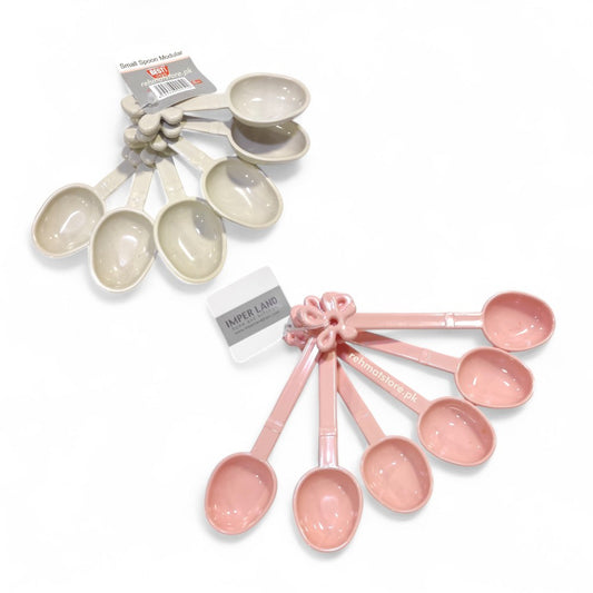 Cute Plastic Spoon 6 Pieces Set | Random Colour