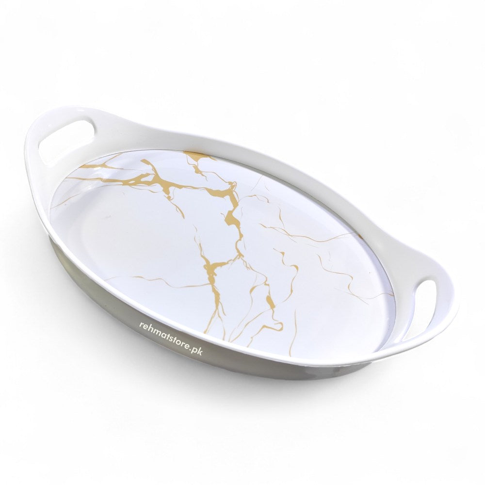 Fancy Gold Lining Marble Style Tray