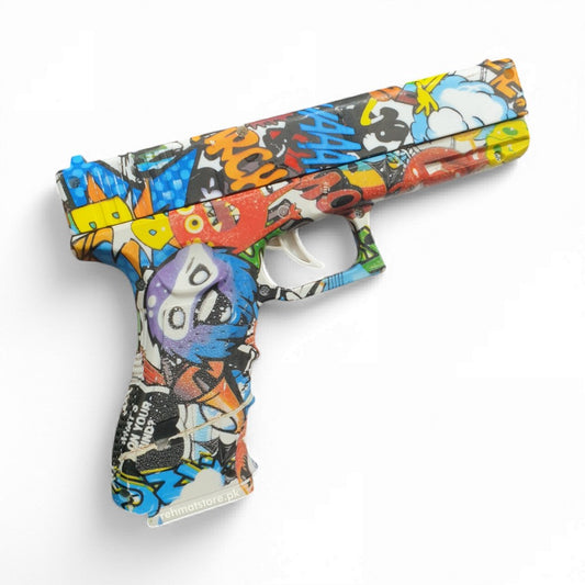 Kids Toy Gun Glock Pistol Soft Bullets, Graffiti Style