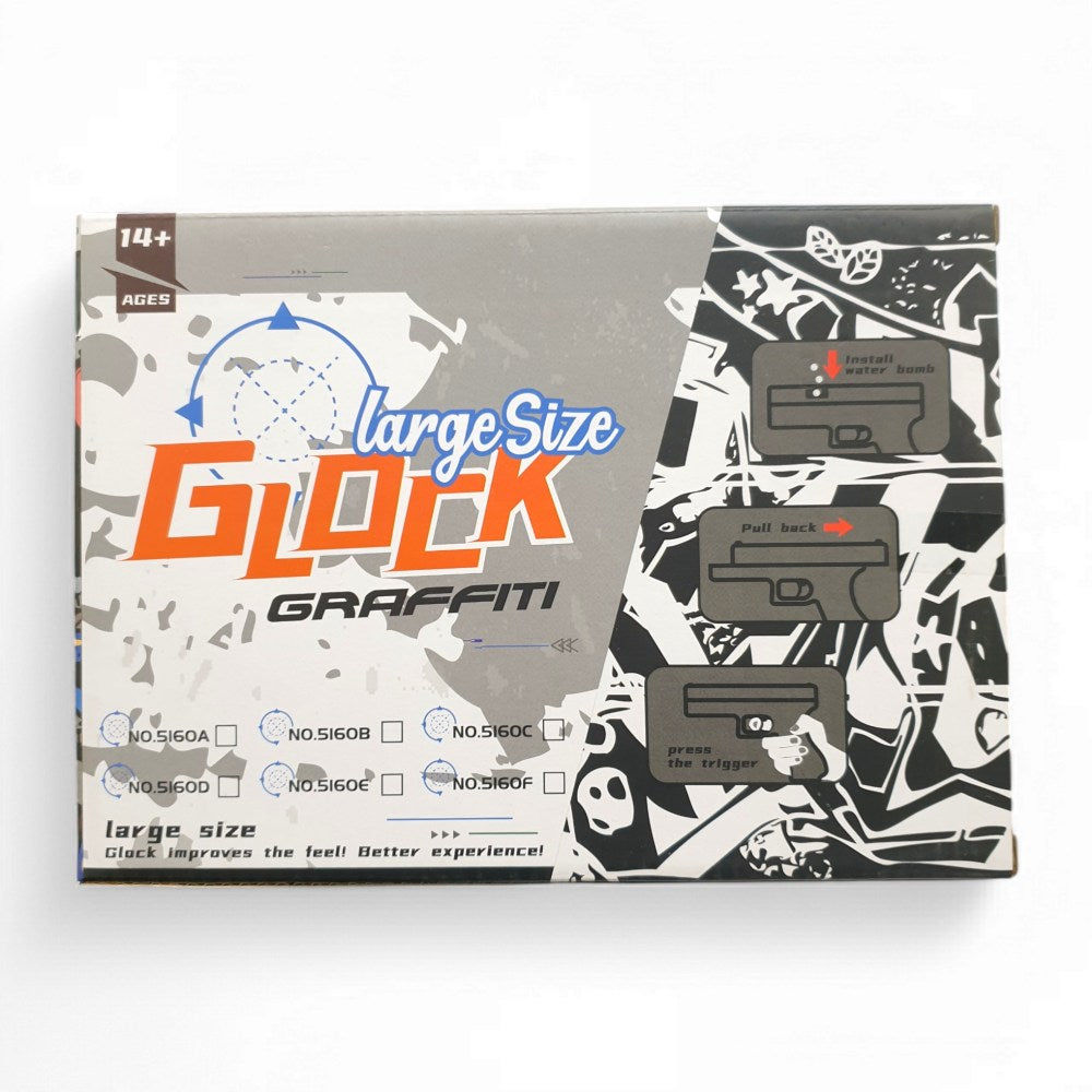 Kids Toy Gun Glock Pistol Soft Bullets, Graffiti Style