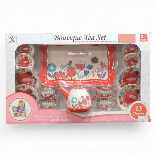 Boutique Tea Set Stainless Steel Alloy Material 15 Pieces Set for Girls