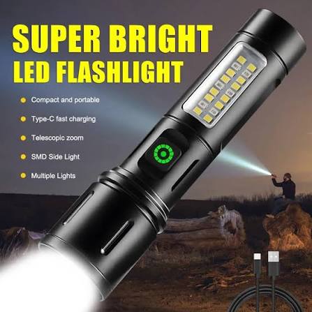 Pocket Torch Light / Flashlight | Zoomable | Type-C Charging | RUILANG RL-603