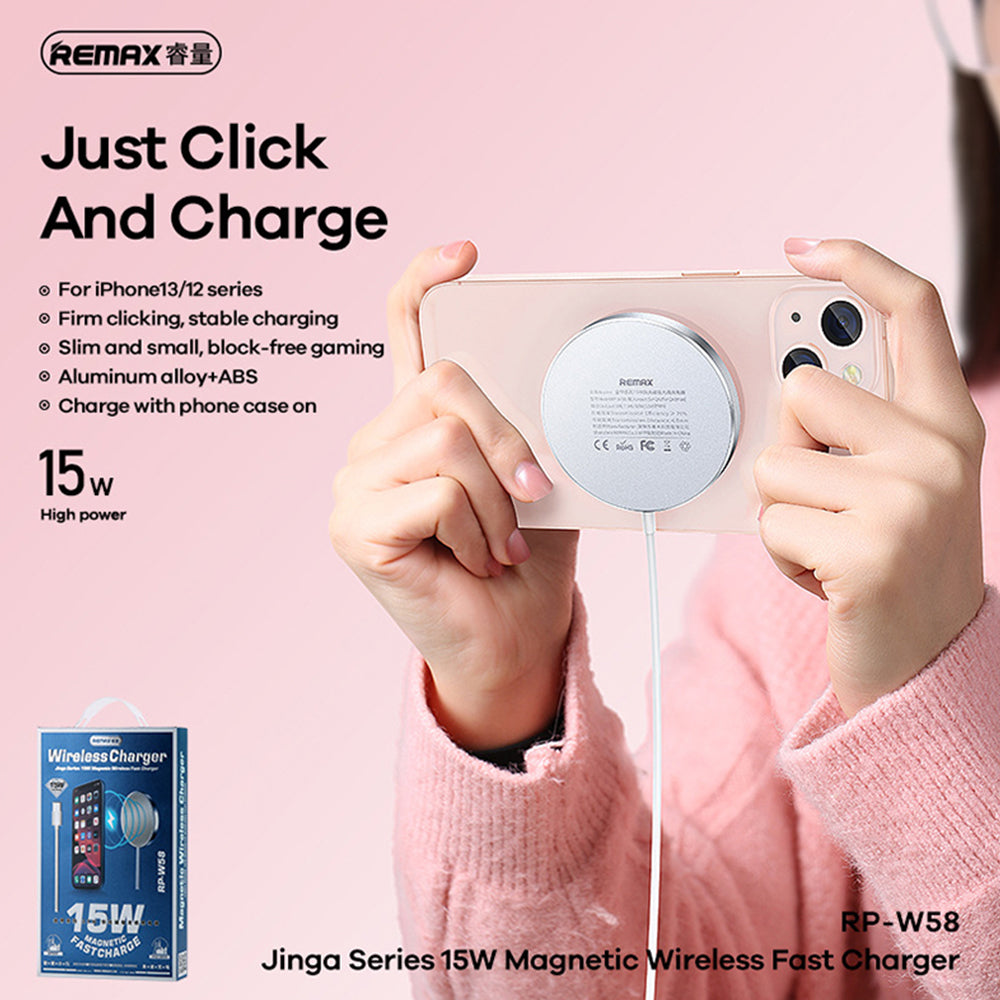 Remax 15W Magnetic Wireless Charging Pad/Puck MagSafe Phone Holder |RP-W58