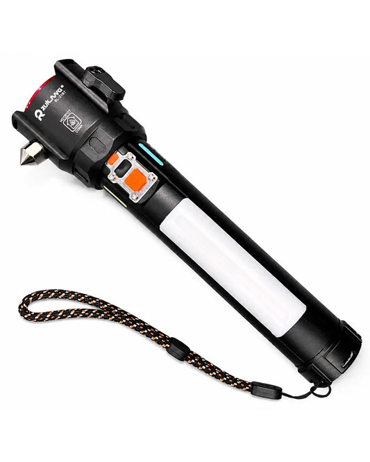 Aluminum Alloy XL SuperHD Flashlight  | Type-C+Powerbank+Side Light+Cigarette Lighter | RL-2407