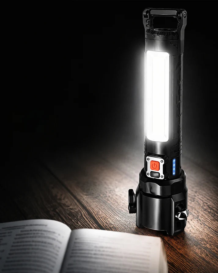 Aluminum Alloy XL SuperHD Flashlight  | Type-C+Powerbank+Side Light+Cigarette Lighter | RL-2407