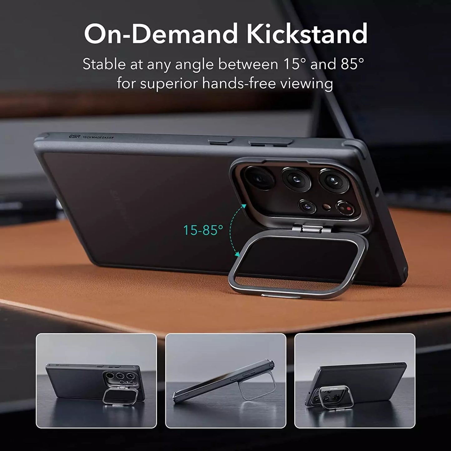 CLEARANCE SALE - ESR Kickstand Case for Galaxy S23 Ultra - Black