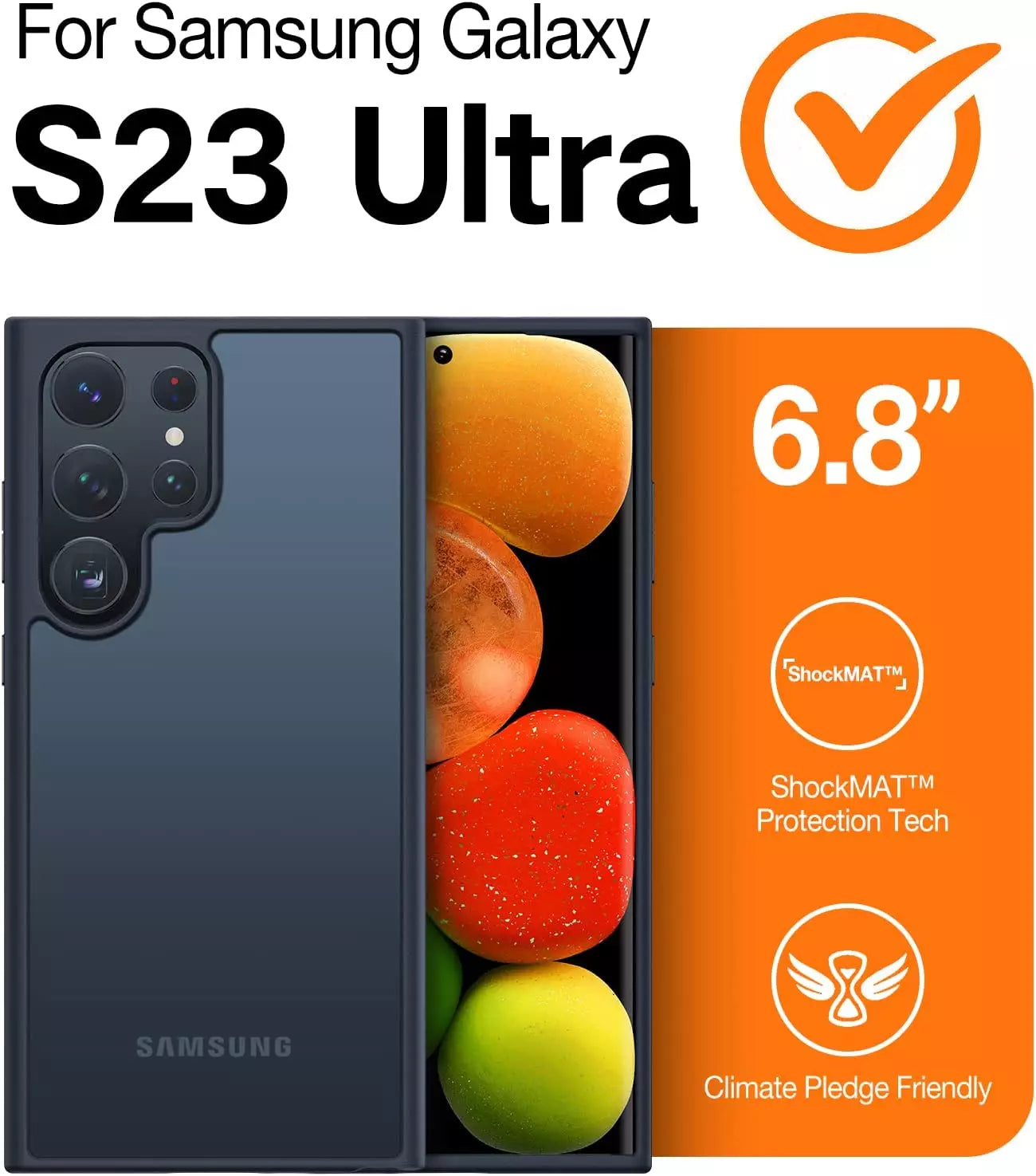 CLEARANCE SALE - Torras Guardian Series Case for Galaxy S23 Ultra - Black