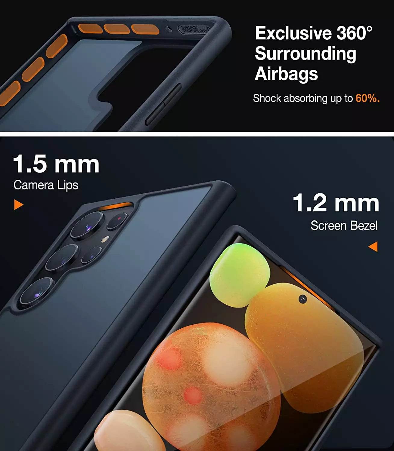 CLEARANCE SALE - Torras Guardian Series Case for Galaxy S23 Ultra - Black