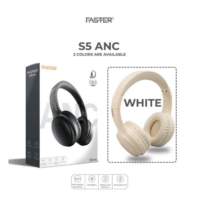 Faster S5 ANC Foldable BT Headphones | BT 5.3