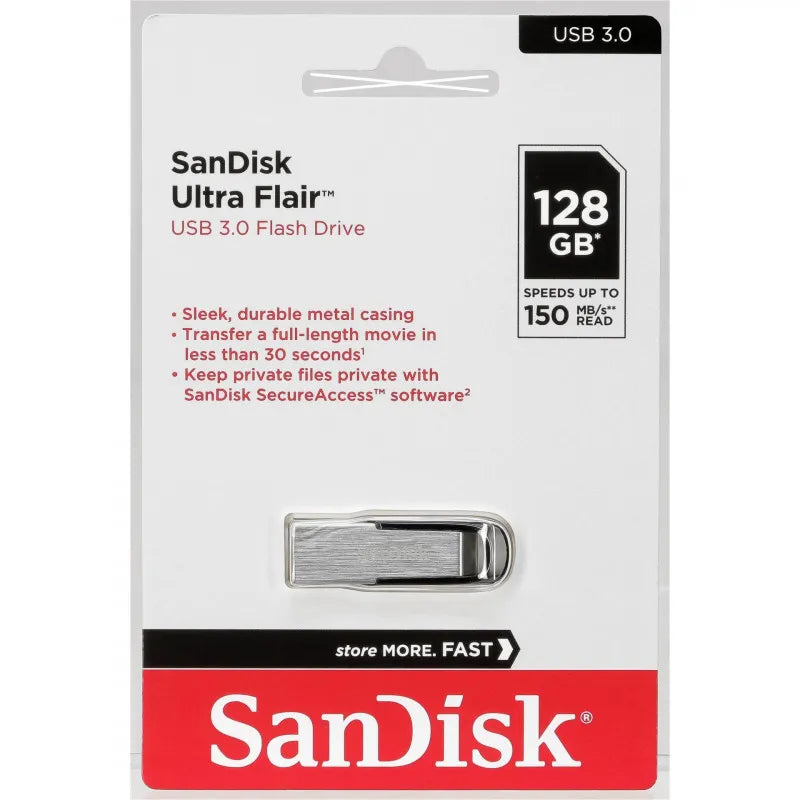 SANDISK ULTRA FLAIR 128GB USB 3.0 | READ Speed : 150Mb/s