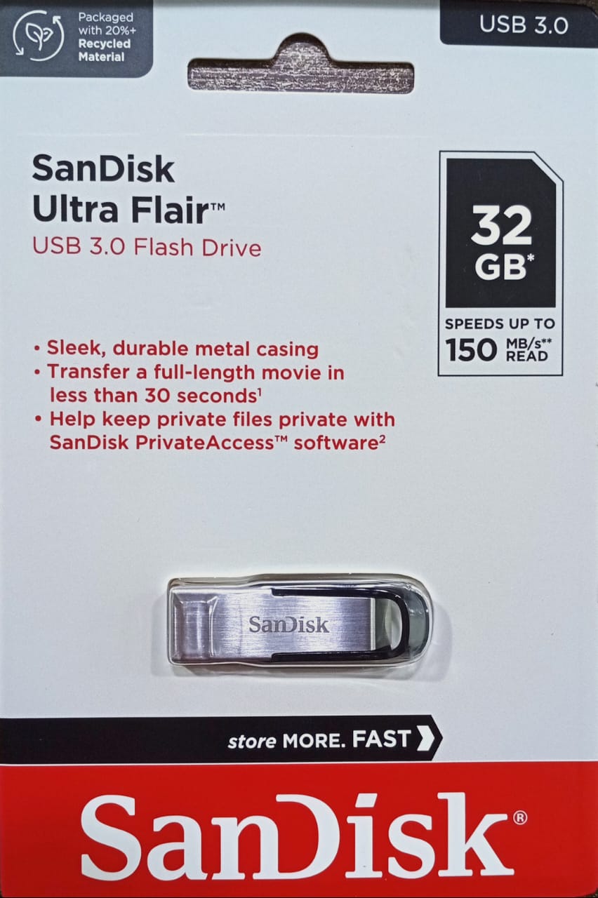 SANDISK ULTRA FLAIR 32GB USB 3.0 | READ Speed : 150Mb/s