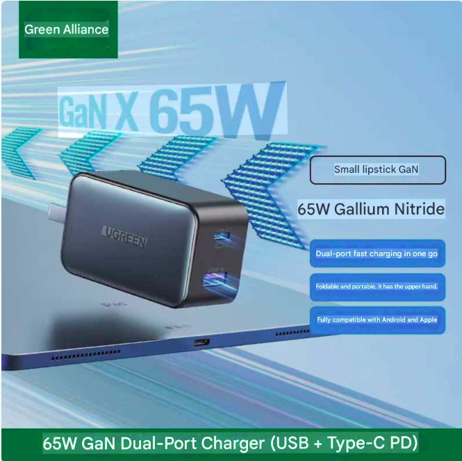 Ugreen 65W GaN PD Charger | Dual Port 1C+1A | 25707 | X552