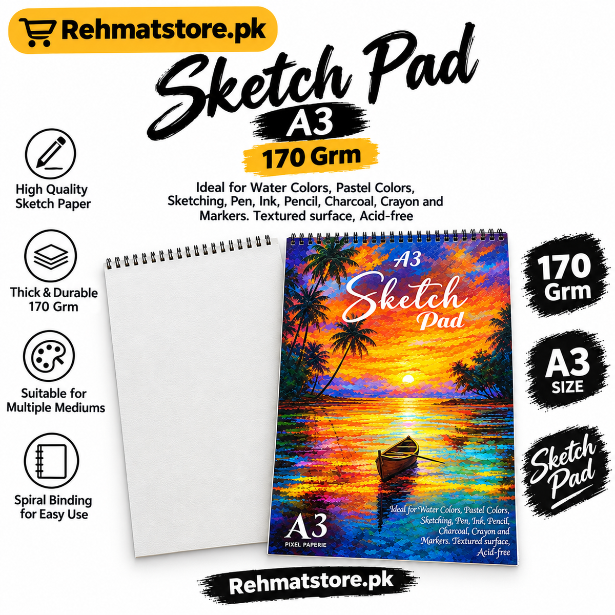 Pixel Sketch Book/Pad A3 Imported 175Grm | A4-014