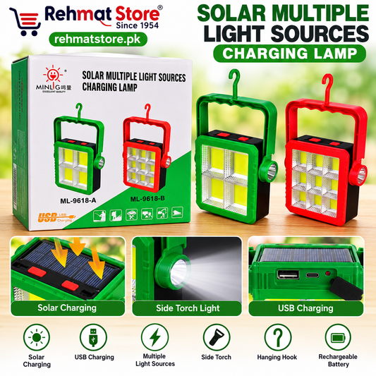 MINLIG Solar Multiple Light Sources Charging Lamp.