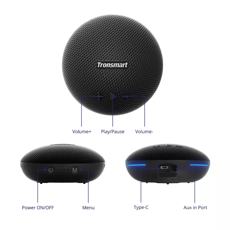 Tronsmart IPX7 Waterproof 15W RGB Rechargeable BT Speaker | Splash 1